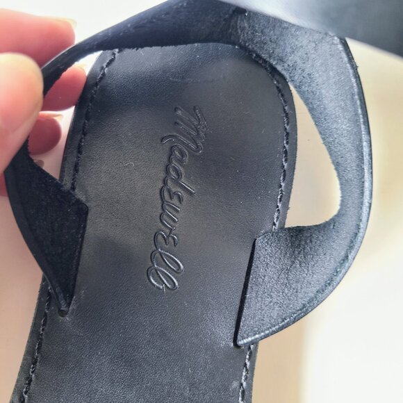 Madewell Black Leather Boardwalk Ankle Strap Gladiator Sandals 7.5 - Picture 4 of 11